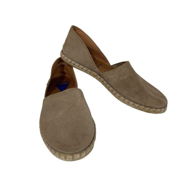 Verbenas Espadrilles Flats Shoes Size 40 US 9.5 Carmen Tan Suede Leather Slip-On - Picture 1 of 9
